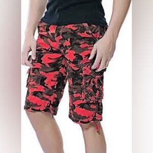 Men’s cargo shorts Red and black